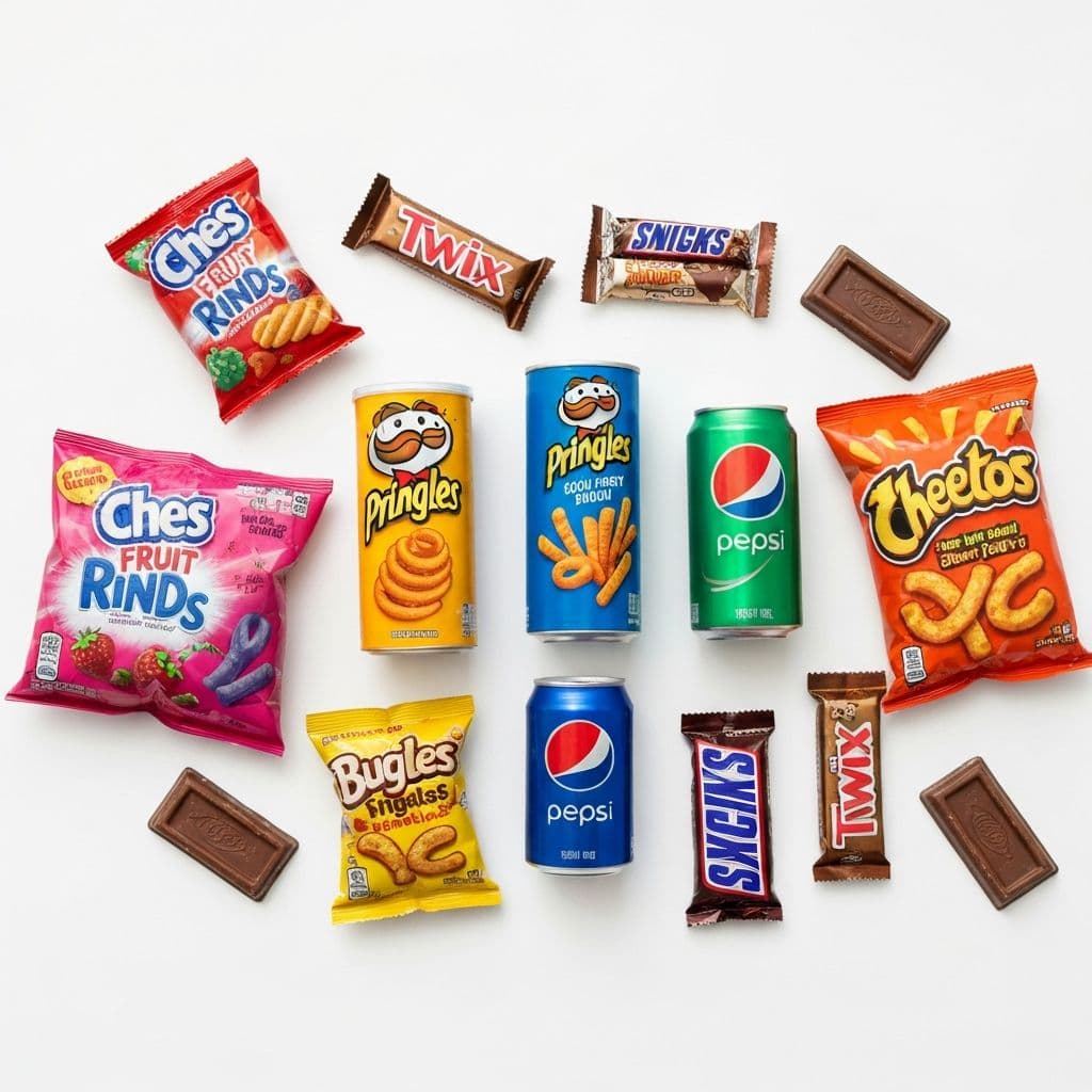 Assortment of snacks and drinks available at Bites Munchie Mart